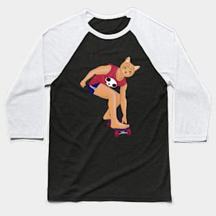 Cat skater Baseball T-Shirt